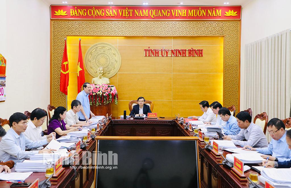Ban Thường vụ Tỉnh uỷ cho ý kiến vào một số nội dung quan trọng