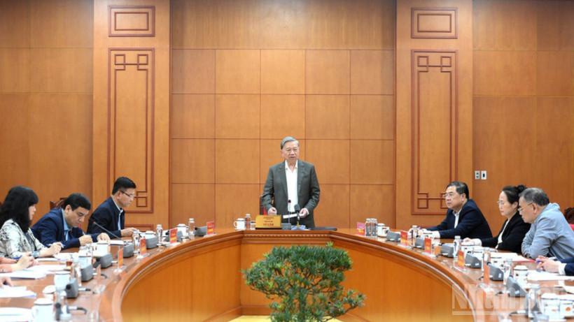 Tổng Bí thư Tô Lâm chủ trì buổi làm việc về tình hình thực hiện chủ trương, chính sách đối với người khuyết tật. Ảnh: ĐĂNG KHOA