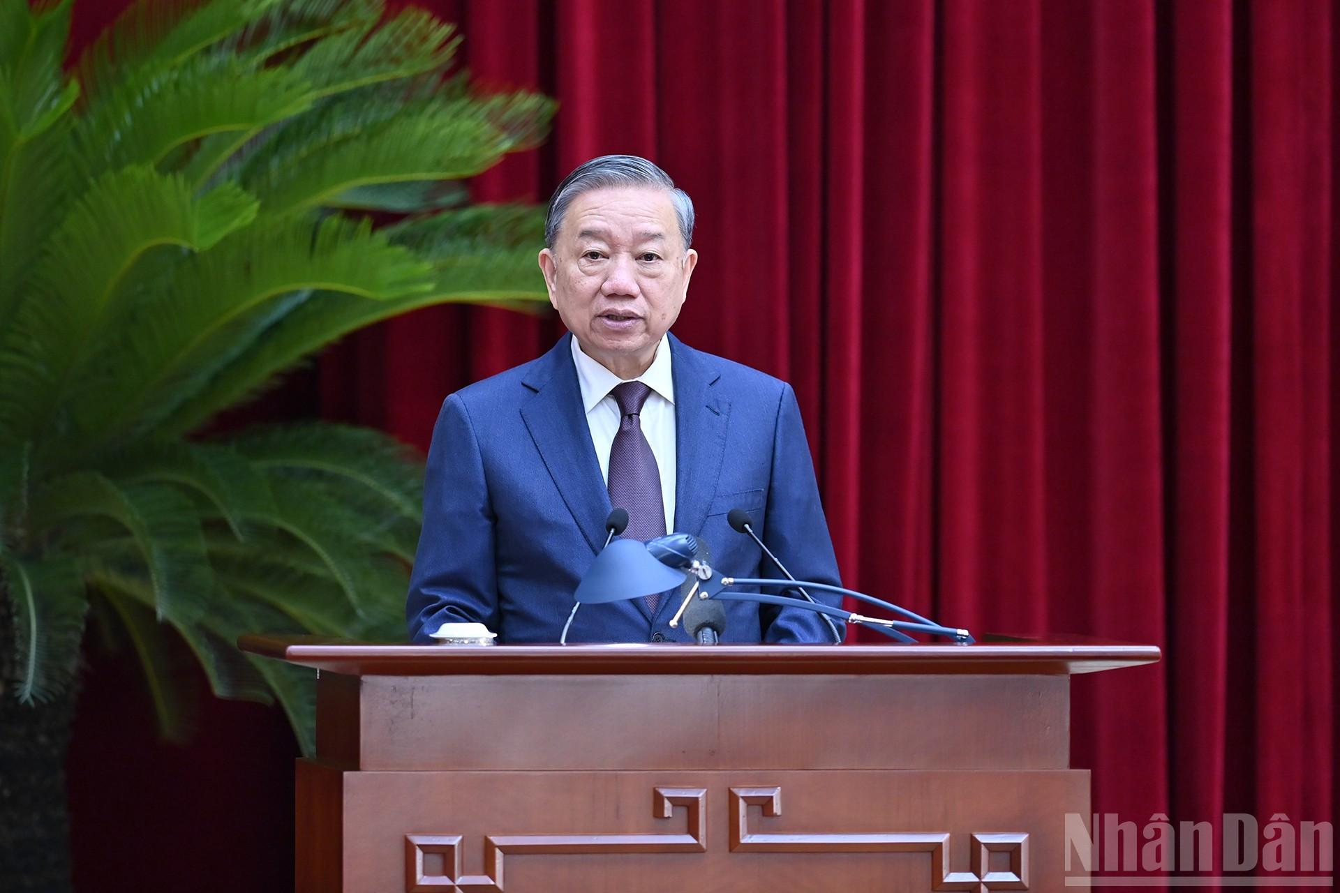 Tổng Bí thư Tô Lâm phát biểu khai mạc Hội nghị. Ảnh: NDO