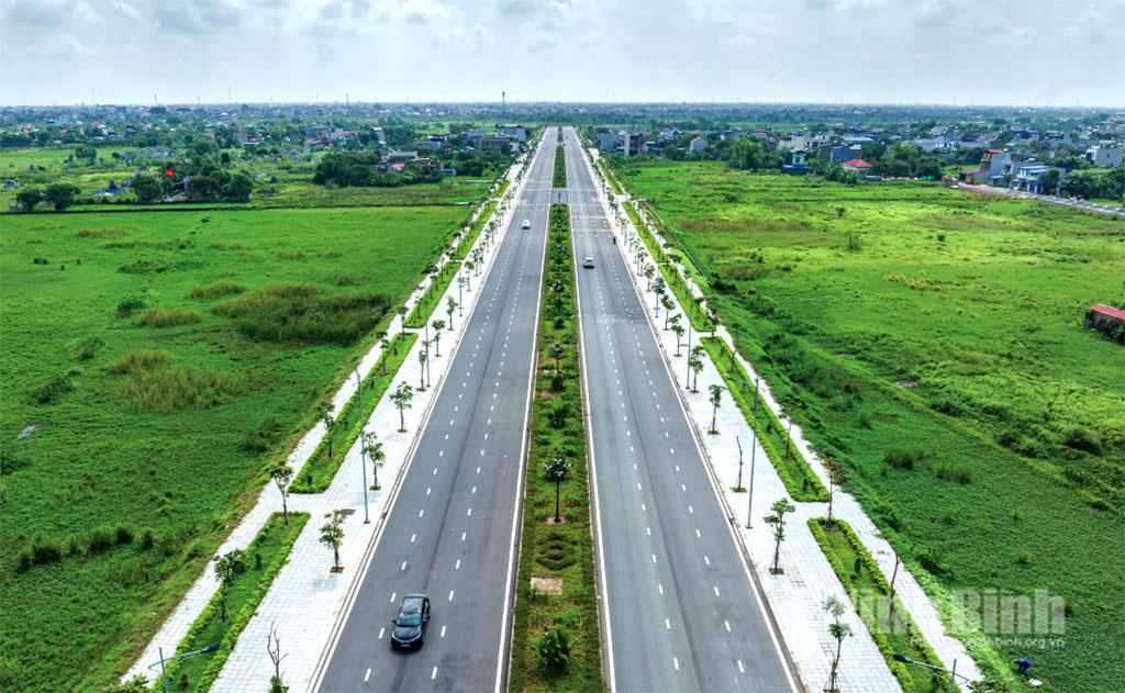 Tuyến đường bộ mới Nam Định - Lạc Quần - Đường bộ ven biển. Ảnh: Viết Dư