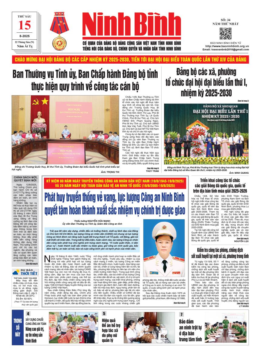 Ninh Bình thời sự số 34 (15/8/2025)