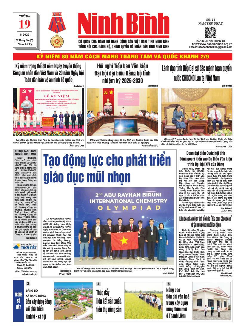 Ninh Bình thời sự số 36 (19/8/2025)
