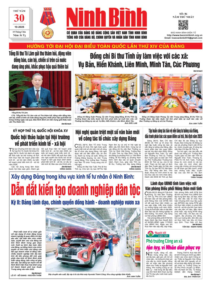 Ninh Bình thời sự số 86 (30/10/2025)