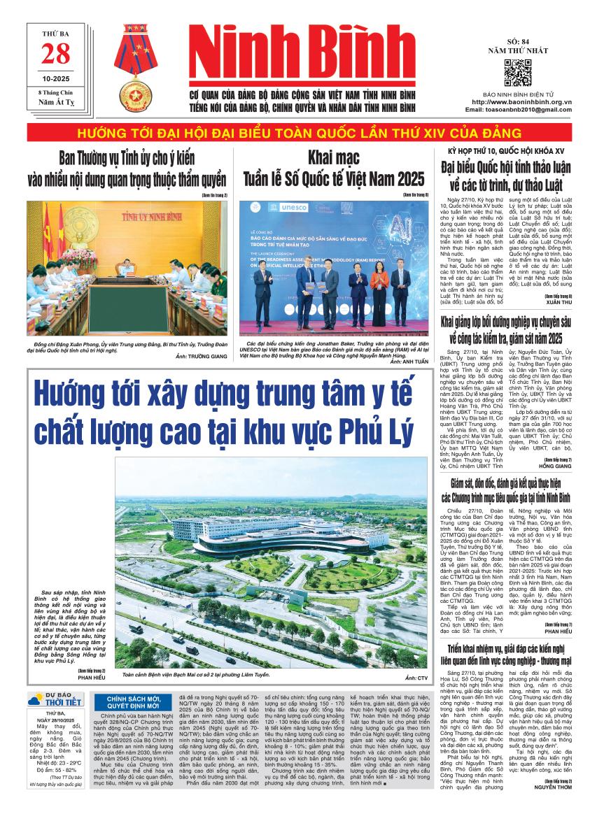 Ninh Bình thời sự số 84 (28/10/2025)