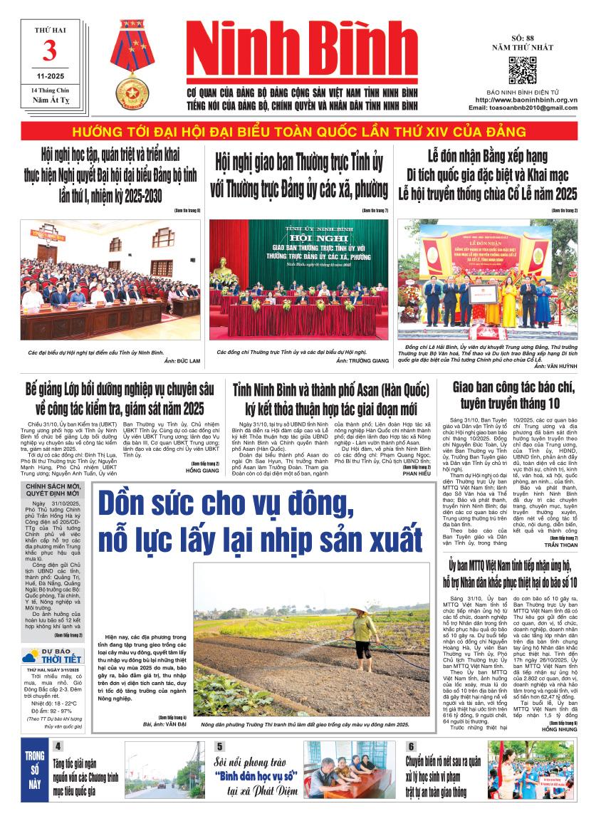 Ninh Bình thời sự số 88 (3/11/2025)