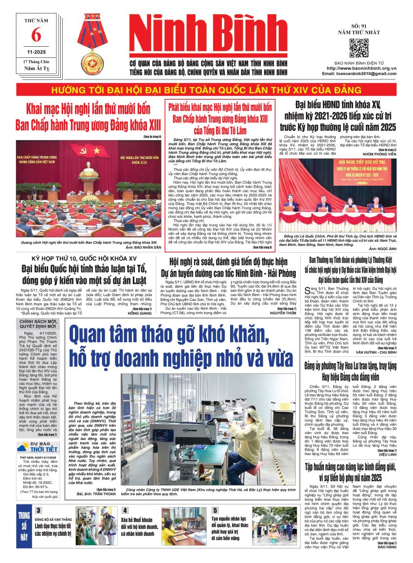 Ninh Bình thời sự số 91 (6/11/2025)