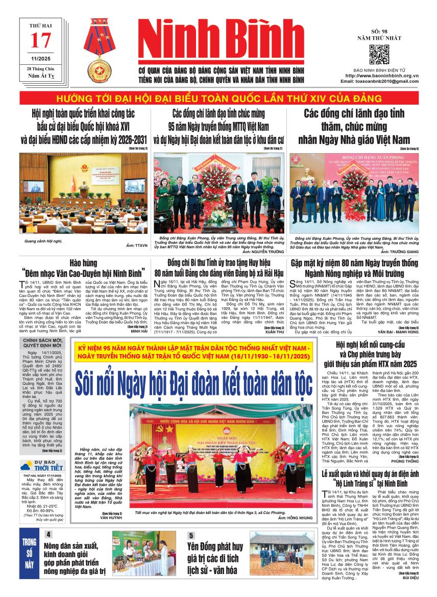 Ninh Bình thời sự số 98 (17/11/2025)