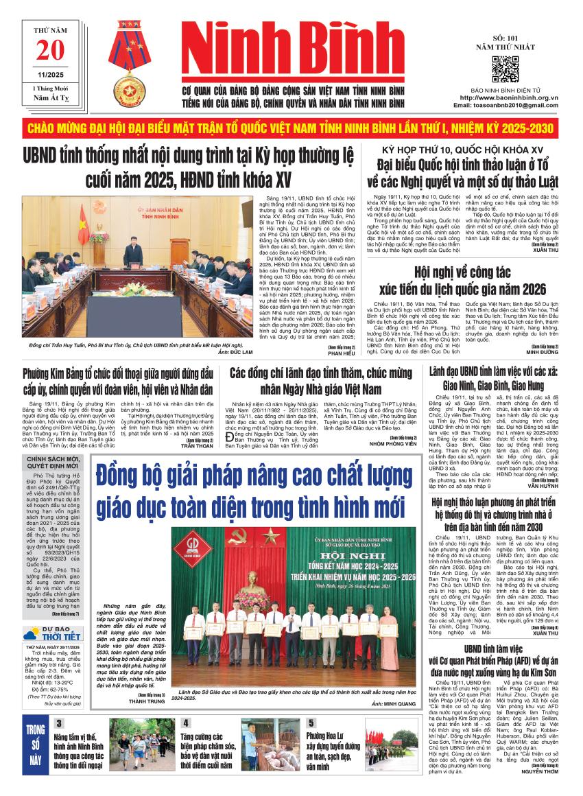 Ninh Bình thời sự số 101 (20/11/2025)
