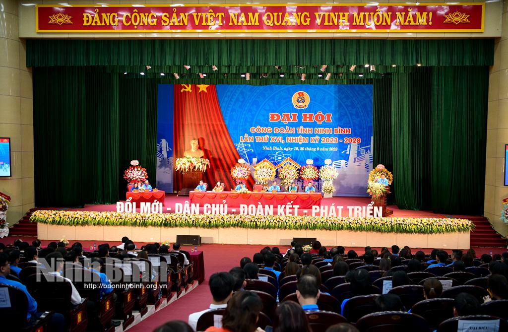 Đại hội Công đoàn tỉnh Ninh Bình lần thứ XVI, nhiệm kỳ 2023-2028 thành công tốt đẹp